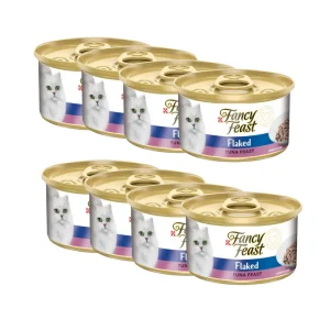Pack 8x Fancy Feast Lata Flaked Atun 85 Gr